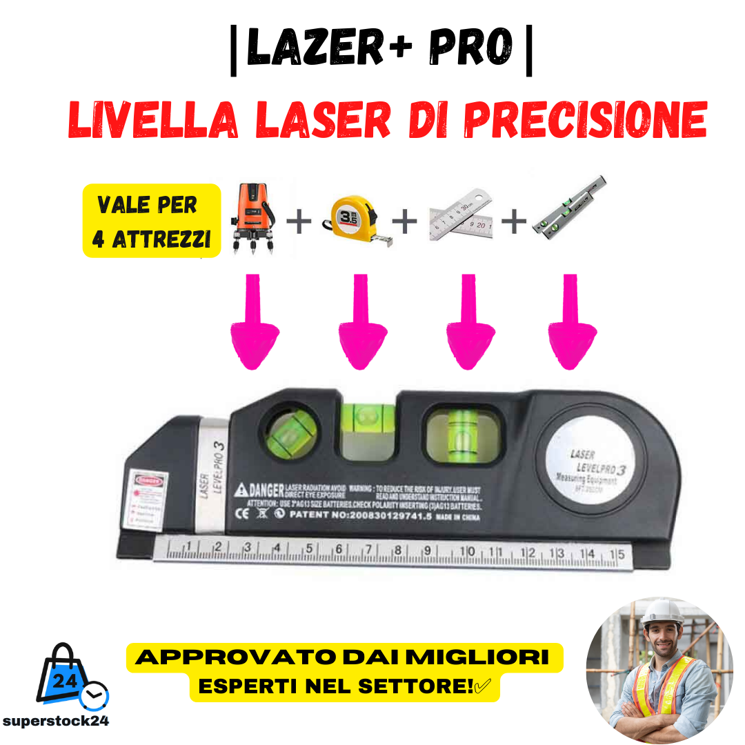 LAZER+ PRO | Livella Laser di Precisione Indispensabile Per Riparazioni Casalinghe superstock24