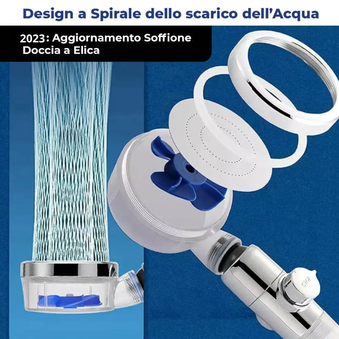 TURBO-SPLASH | Soffione doccia UNIVERSALE con turbina superstock24